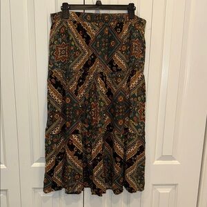 APRICOT paisley A-Line Skirt in Earthy Tones